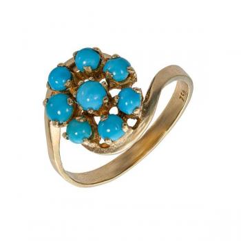 Zlatý prsten s tyrkysy Zlatý prsten s tyrkysy