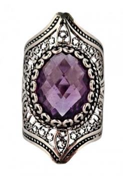 STŘÍBRNÝ ROBUSTNÍ PRSTEN S AMETYSTEM STŘÍBRNÝ ROBUSTNÍ PRSTEN S AMETYSTEM
