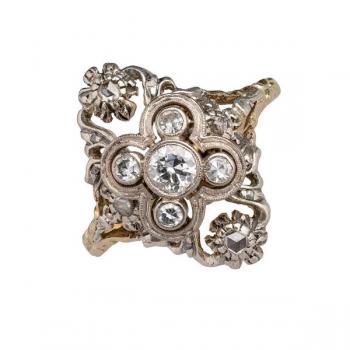 Zlatý prsten s přírodními diamanty 0,36 ct  Zlatý prsten s přírodními diamanty 0,36 ct