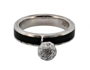 Stříbrný prsten s emailovým proužkem a závěsem Stříbrný prsten s emailovým proužkem a závěsem