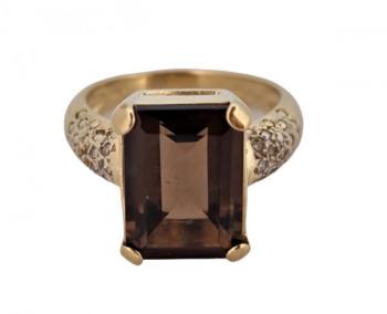 ZLATÝ PRSTEN SE ZÁHNĚDOU A DIAMANTY ZLATÝ PRSTEN SE ZÁHNĚDOU A DIAMANTY