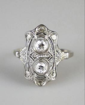 Art deco zlatý prsten s diamanty Art deco zlatý prsten s diamanty