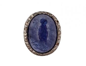 ZLATÝ PRSTEN S KABOŠONEM TANZANITU A DIAMANTY ZLATÝ PRSTEN S KABOŠONEM TANZANITU A DIAMANTY