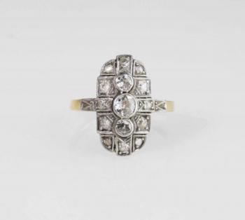 Art deco zlatý prsten s diamanty Art deco zlatý prsten s diamanty