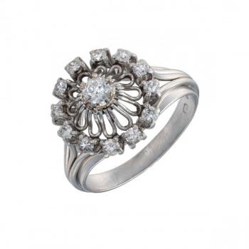 Platinový prsten s diamanty (vzácně bílý) Platinový prsten s diamanty (vzácně bílý)