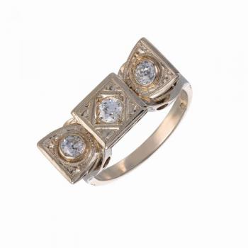 Zlatý prsten s diamanty Art Deco Zlatý prsten s diamanty Art Deco