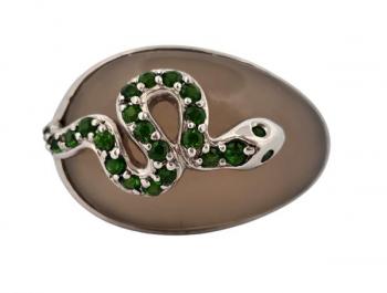 Stříbrný prsten - ”had na kameni” Stříbrný prsten - ”had na kameni”