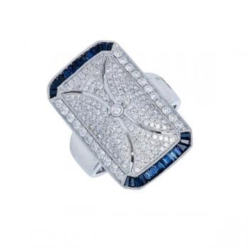 Luxusní diamantový prsten 0,90 ct se safíry 0,60ct Luxusní diamantový prsten 0,90 ct se safíry 0,60ct