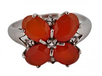 Stříbrný prsten s ohnivými opály ”čtyřlístek” Stříbrný prsten s ohnivými opály ”čtyřlístek”