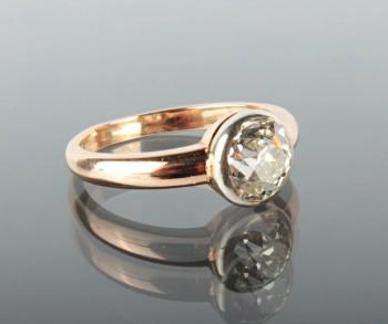 Zlat prsten s briliantem 1,75 ct